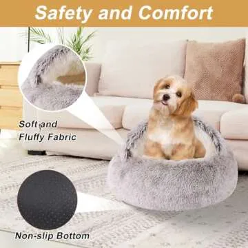 Washable Cozy Dog Bed for Small Pets - Cat Cave Bed