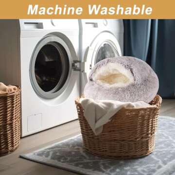 Washable Cozy Dog Bed for Small Pets - Cat Cave Bed