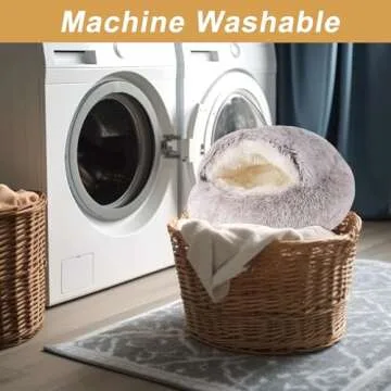 Washable Cozy Dog Bed for Small Pets - Cat Cave Bed
