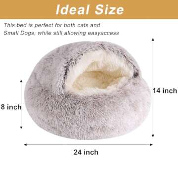 Washable Cozy Dog Bed for Small Pets - Cat Cave Bed