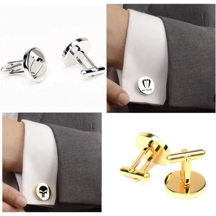 Custom Cufflinks & Tie Clip Set for Weddings