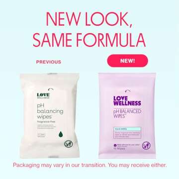 Love Wellness pH Balancing Wipes for Women | Fragrance-Free | Vulva Cleanser for Balanced pH, Intima...