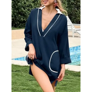 Saodimallsu Women's V Neck Swimsuit Coverup for Comfort