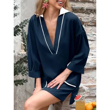Saodimallsu Women's V Neck Swimsuit Coverup for Comfort