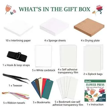 Aboofx Kids' Flower Press Kit, 4-Layers 6 x 6 inch Wooden Leaf Press Flower Pressing Kits for Adults Kid Creativity Outdoor Play Learning Toy Nature Art and Crafts DIY Kits for Girls & Boys