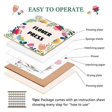 Aboofx Kids' Flower Press Kit, 4-Layers 6 x 6 inch Wooden Leaf Press Flower Pressing Kits for Adults Kid Creativity Outdoor Play Learning Toy Nature Art and Crafts DIY Kits for Girls & Boys