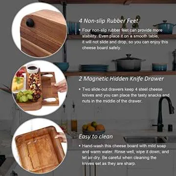 ABELL Cheese Board Set - Luxurious Acacia Charcuterie Tray