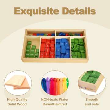 MONTESSORI OUTLET Stamp Game for 3-12 Years Montessori Education at School and Home