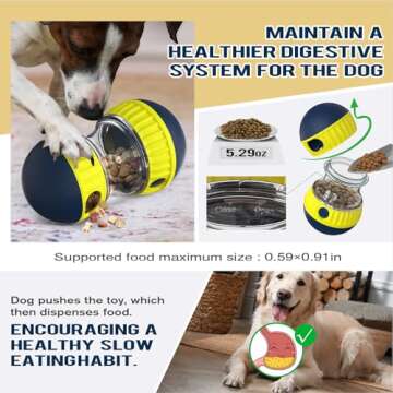 TLKNG Dog Interactive Toys Indestructible Puppy Toy Adjustable Food Dispensing Treat Dispenser Dogs Puzzles Feeder Slow Feeding for Large/Medium/Small Aggressive Chewers Breed Pet Gift