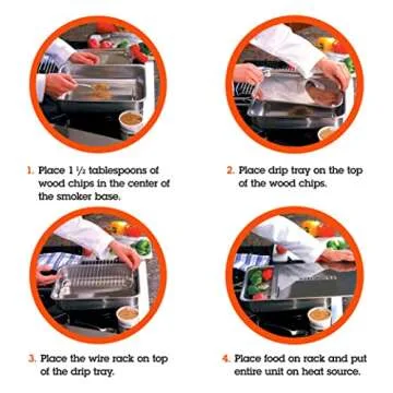 Camerons Large Stovetop Smoker - Stainless Steel BBQ Smoker Box w/Hickory & Oak Wood Chips & Recipe Guide - Indoor Outdoor Use on Any Heat for Smoking Meats, Veggies & Seafood - Grilling Gift for Men