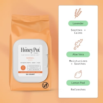 The Honey Pot Feminine Wipes - PH Balancing Hygiene 30ct