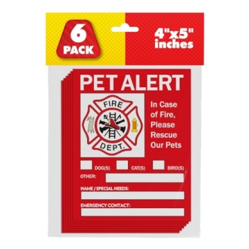 Pet Alert Safety Fire Rescue Sticker - Essential Emergency Pet Inside Decal