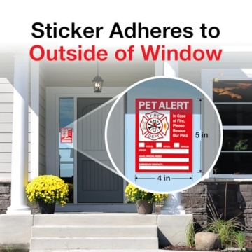 Pet Alert Safety Fire Rescue Stickers for Emergency Preparedness