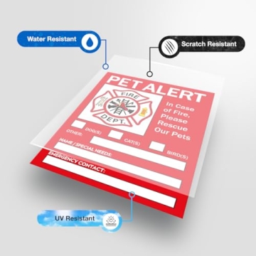 Pet Alert Safety Fire Rescue Stickers for Emergency Preparedness