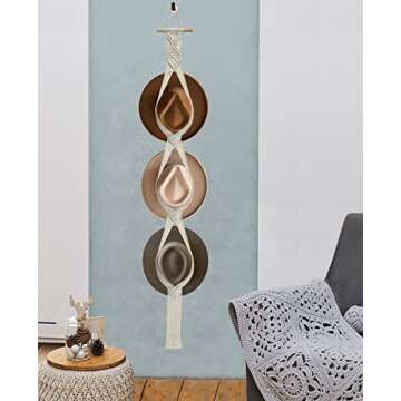 Mayamila Macrame Hat Racks Hat Organizer for Wall, Bohemian Hat Hangers for Wall Hanging Hat Display, Hand Weaving Boho Hat Holder Decorative Cap Organizer for Wide Brim Bowler Fedoras