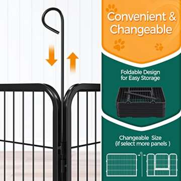 Yaheetech Dog Playpen Outdoor 24 inch 32 Panels Indoor Dog Fence Metal Dog Pen Heavy Duty Pet Exercise Pen for RV/Camping/Garden