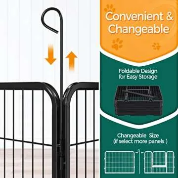 Yaheetech Dog Playpen Outdoor 24 inch 32 Panels Indoor Dog Fence Metal Dog Pen Heavy Duty Pet Exercise Pen for RV/Camping/Garden