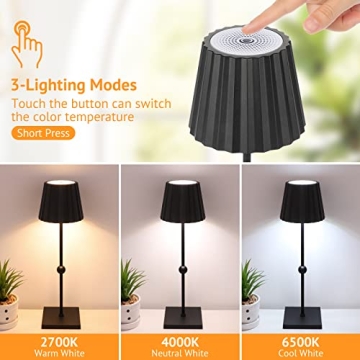 Rechargeable Cordless Table Lamp with 3 Dimming Options