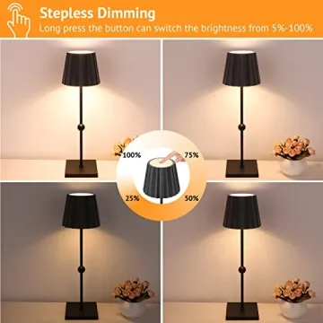 Rechargeable Cordless Table Lamp with 3 Dimming Options