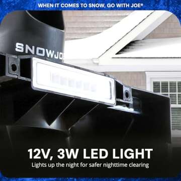 Snow Joe 18 Inch Electric Single Stage Snow Blower, 15 Amp Motor with Headlight
