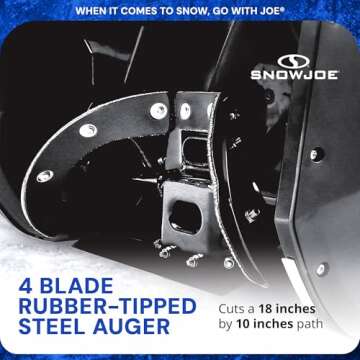 Snow Joe 18 Inch Electric Single Stage Snow Blower, 15 Amp Motor with Headlight