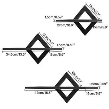 Piorlado Black Floating Shelves - Stylish Wall Storage