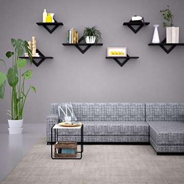 Piorlado Black Floating Shelves - Stylish Wall Storage