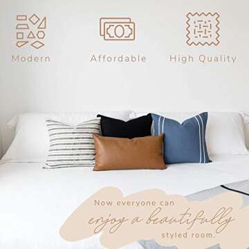 Woven Nook Decorative Throw Pillow Covers, Mika Style, 18 x 18 Inches (Set of 4)