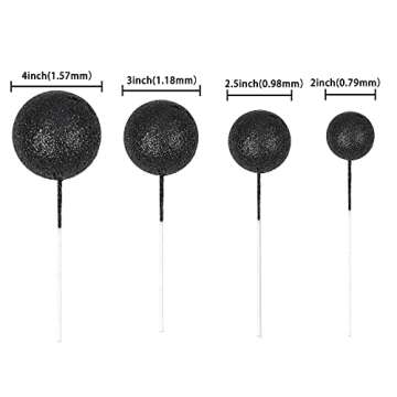 30Pcs Mini Balloon Cake Topper Glitter Foam Ball Cake Picks Decorations Faux Pearl Balls DIY Cake In...