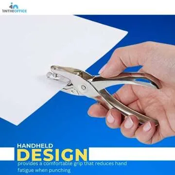 1InTheOffice Single Hole Puncher, Small Hole Punch, Paper Puncher, Silver, 2 Pack