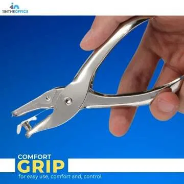 1InTheOffice Single Hole Puncher, Small Hole Punch, Paper Puncher, Silver, 2 Pack