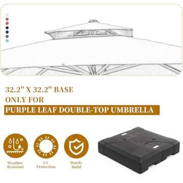 PURPLE LEAF ULTRA STURDY Umbrella Base for Offset Use