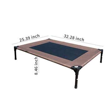 YEP HHO Detachable Elevated Dog Bed Oxford Cloth No-Slip Cool Breathable Durable Pet Bed for Indoor Outdoor (32.2inch x25.3inch x8.4inch,Coffer)