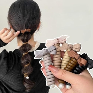 Stylish Telephone Spiral Hair Ties for Thick Hair – No Damage & Comfortable