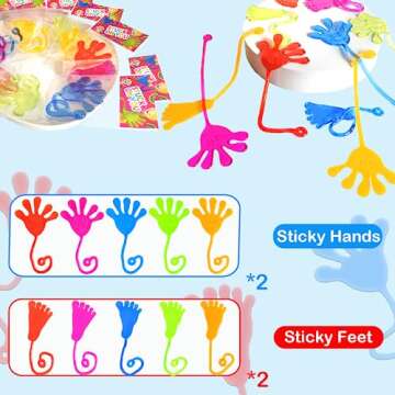 Sticky Hands & Feet Party Favors Supplies for Kids (20 PCS),Birthday Pinata Easter Egg Basket Goodie...