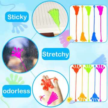 Sticky Hands & Feet Party Favors Supplies for Kids (20 PCS),Birthday Pinata Easter Egg Basket Goodie Bag Stuffers Fillers for Toddlers,School Students Non Candy Treats Prizes Toys Gifts for Boys Girls