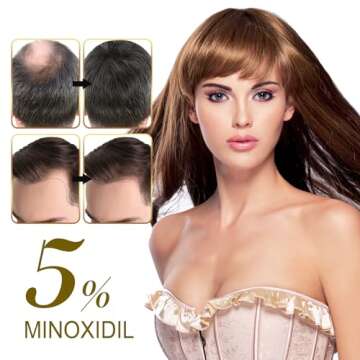 5% Minoxidil for Men and Women - Biotin Hair And Beard Growth Serum & 5% Minoxidil Treatment for Stronger Thicker Longer – Natural Growth Thickening Treatment - Stop Thinning & Hair Loss-1Month supply