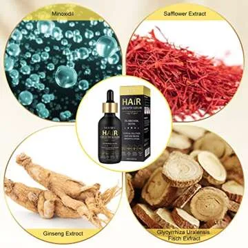 5% Minoxidil for Men and Women - Biotin Hair And Beard Growth Serum & 5% Minoxidil Treatment for Stronger Thicker Longer – Natural Growth Thickening Treatment - Stop Thinning & Hair Loss-1Month supply