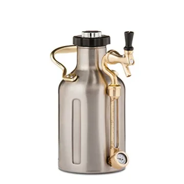 GrowlerWerks uKeg Carbonated Growler - Perfect Gift for Beer Enthusiasts, 64 oz, Stainless Steel