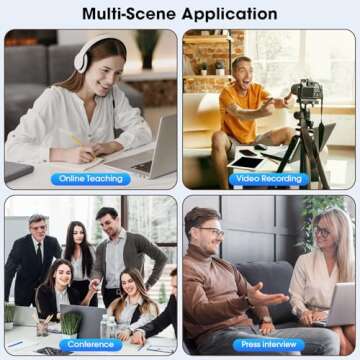 HMKCH Dual Wireless Lavalier Microphones for iPhone Android Camera Laptop PC, 4 in 1 Wireless Lapel Mic for Video Recording Vlog, YouTube, TikTok