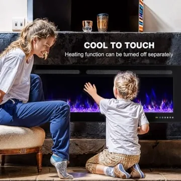 Manastin 60" Electric Fireplace Adjustable Flame Remote Control