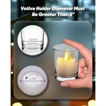 Flameless Votive Candles with Remote and Timer - Set of 6