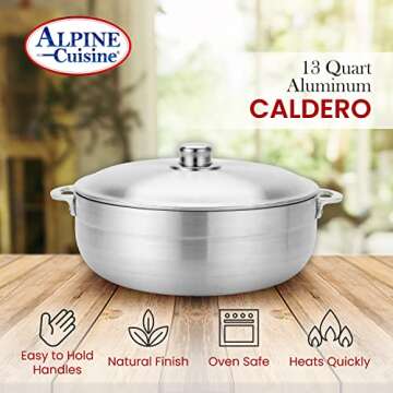 Aramco Alpine Gourmet Caldero - 13-Quart Easy Clean Cooking Pot