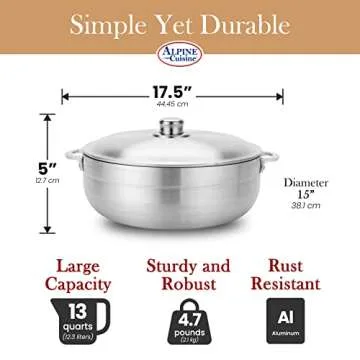 Aramco Alpine Gourmet Caldero 13-Quart Durable Cooking Pot