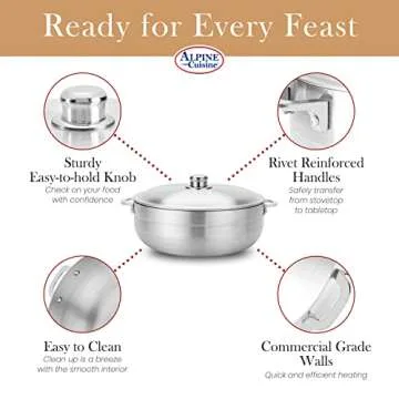 Aramco Alpine Gourmet Caldero 13-Quart Durable Cooking Pot