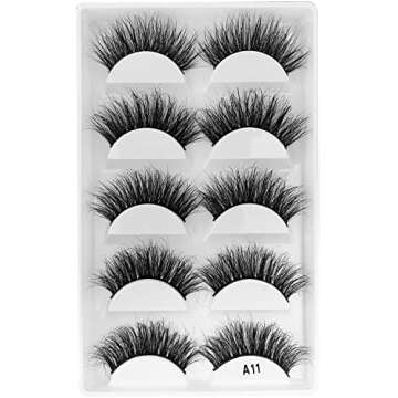 3D Mink Lashes,100% Real Siberian Mink Fur Lashes,Dramatic Cat-Eyes Look,Natural Fluffy Volume Long ...