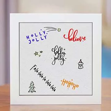 Merry Christmas Words Clear Stamps for Card Making Decorative Xmas Theme Short Blessing Words With Sentiment Transparent Silicone Stamps for DIY Scrapbooking Supplies Embossing Paper Card Album