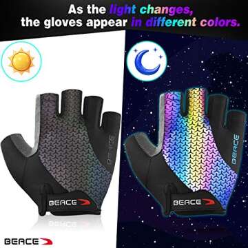BEACE Cycling Gloves Bike Gloves Biking Gloves Half Finger Road Bike Bicycle Gloves for Men and Women-5MM Breathable Anti-Slip Shock-Absorbing Pad Gym Light Weight Mountain Bike Gloves
