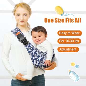 Baby Sling Carrier,Toddler Carrier, 2025 New Baby Carrier Newborn to Toddler,Portable Lightweight Non-Slip Hip Seat Carrier 10-30lbs(Black)