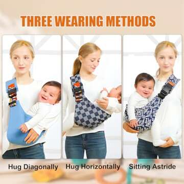 Baby Sling Carrier,Toddler Carrier, 2025 New Baby Carrier Newborn to Toddler,Portable Lightweight Non-Slip Hip Seat Carrier 10-30lbs(Black)